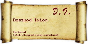 Doszpod Ixion névjegykártya